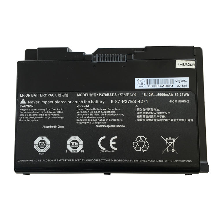 Batterie pour portable clevo P370SM-A